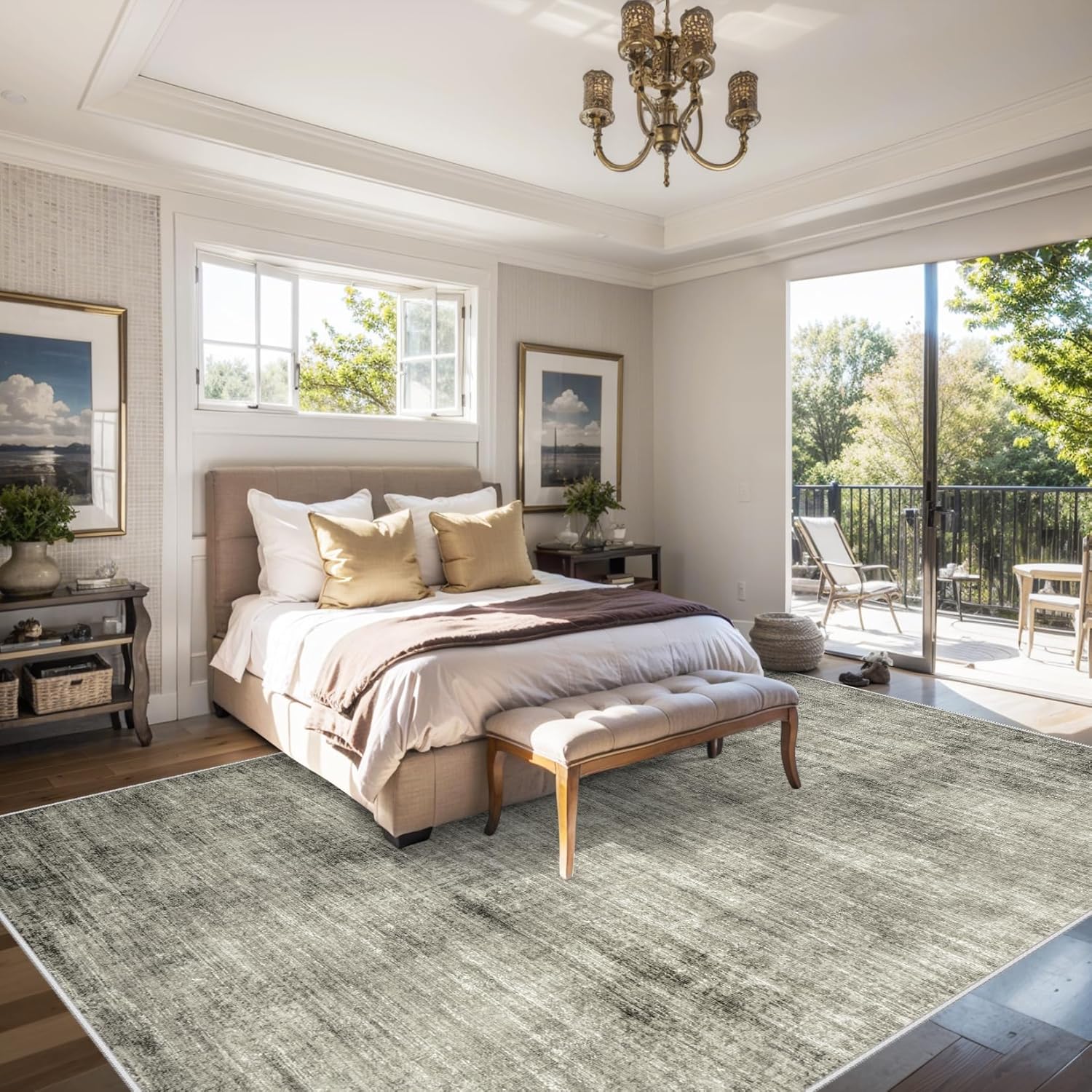 Area Rugs 9x12 for Living Room: Washable Rug 9x12 Large Soft Abstract Rug Indoor Carpet Non Slip Area Rug for Bedroom Dining Room Under Table Home Office Farmhouse(9 x 12, Grey)