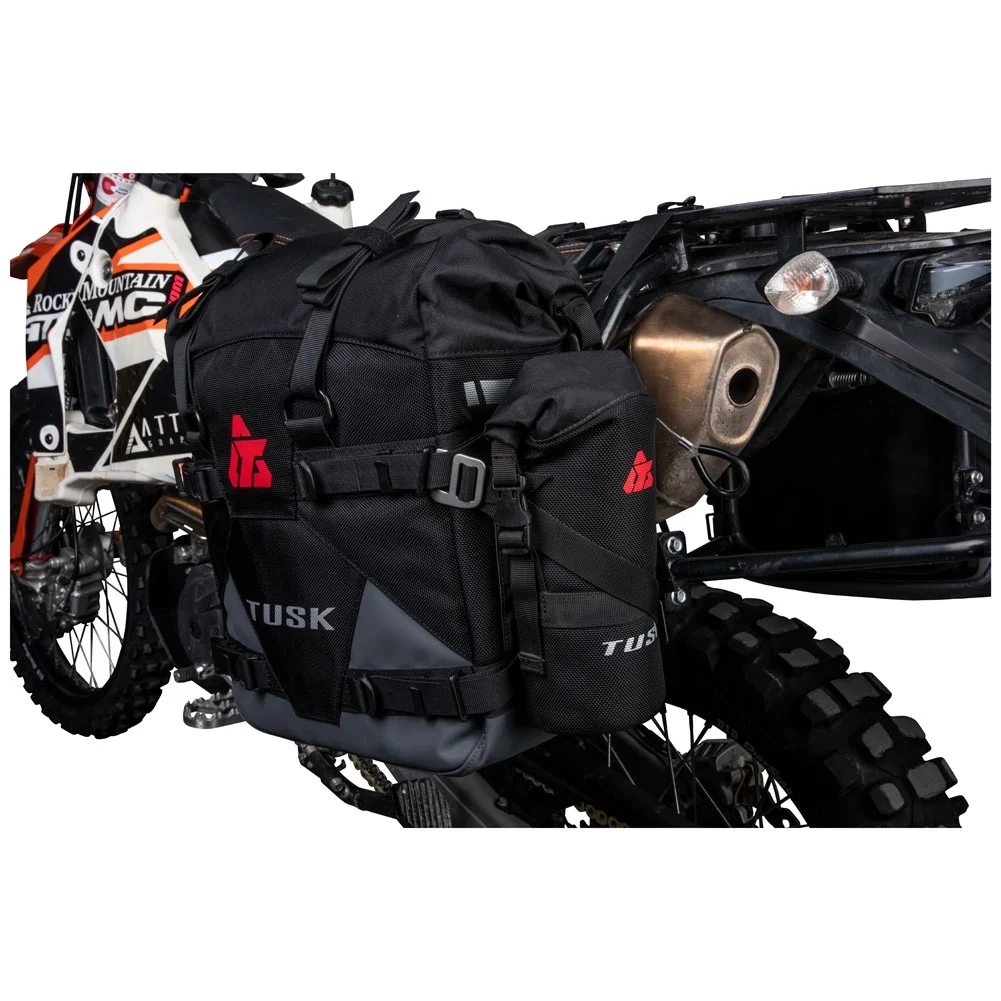 Tusk Pannier Racks with Tusk Pilot Pannier Bags and Bottle Holders Black/Grey For KTM 1290 Super Adventure R 2017-2020