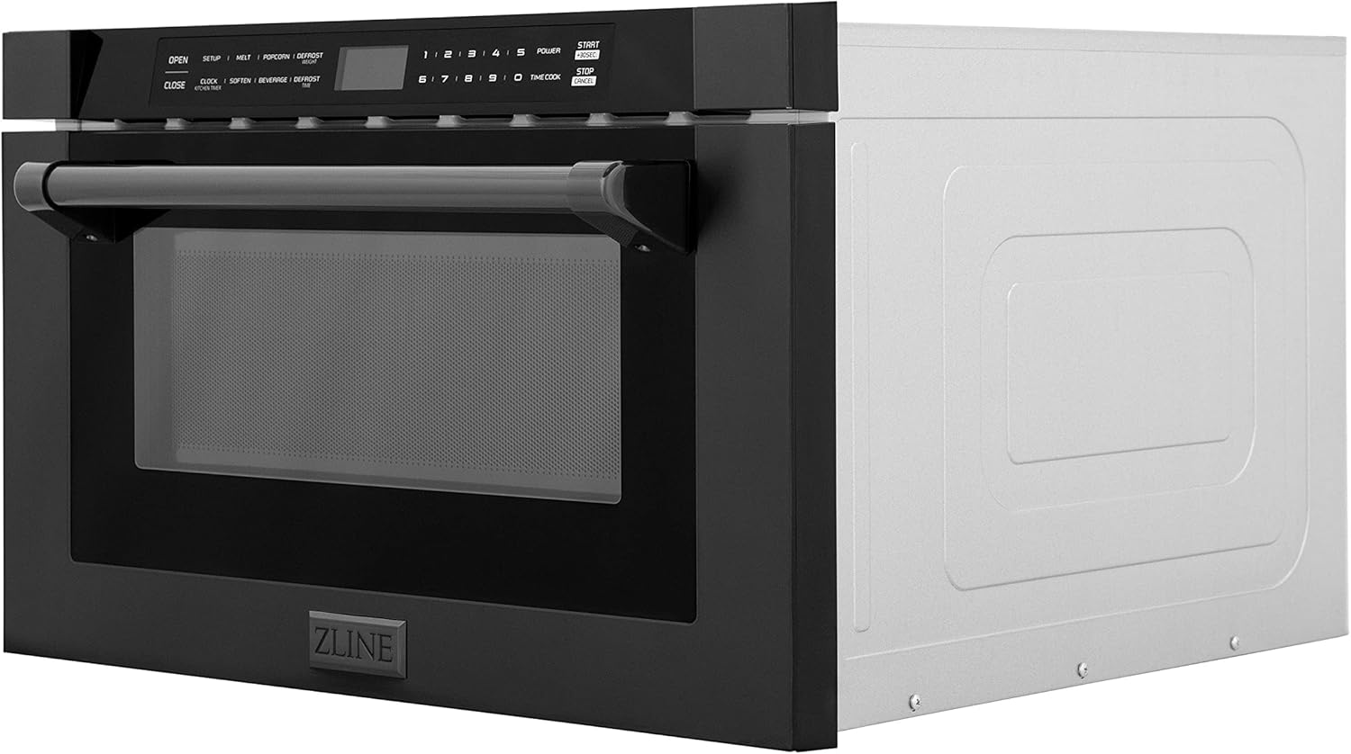 24" 1.2 Cu. Ft. Built-in Microwave Drawer with A Traditional Handle in Black Stainless Steel Finish Clock Display Ul Listed