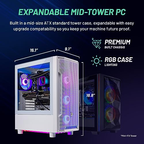 Skytech Archangel Gaming PC Desktop, Ryzen 7 7700X 4.5 GHz (5.4GHz Turbo Boost), NVIDIA RTX 4070 Super 12GB GDDR6X, 1TB SSD, 32GB DDR5 RAM 5600 RGB, 650W Gold PSU, 240mm ARGB AIO, Wi-Fi, Win 11 Home