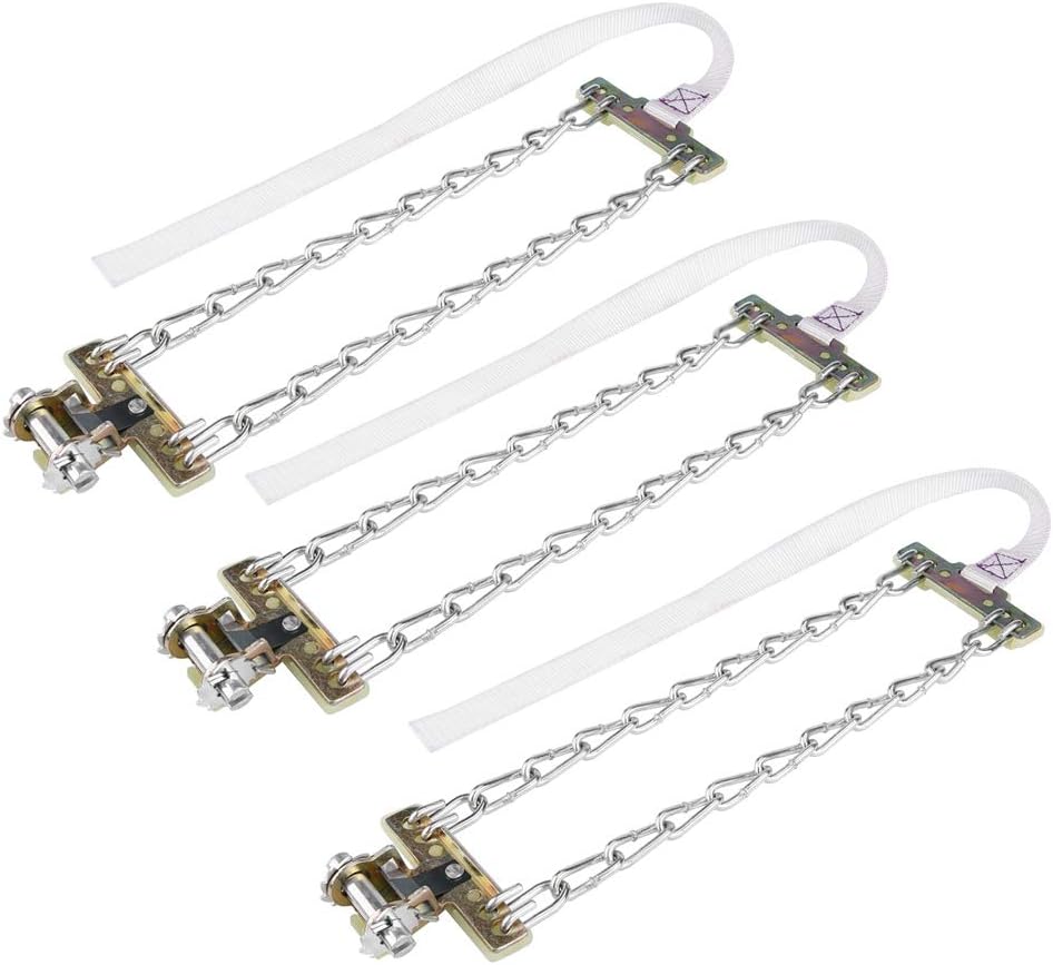 koulate Steel Tire Chain,3pcs Anti-Skid Mud Ice Snow Tire Chain Durable Car Winter Security Tyre Belt for Car Truck SUV (L)