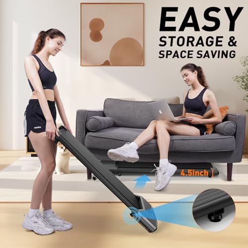 DeerRun Walking Pad, Smart Raceable 2024 Upgrade Treadmills for Home, APP&Remote Control LED Display, 2 in 1 Walking Jogging Portable Desk Treadmill, Easy Operation for Beginners