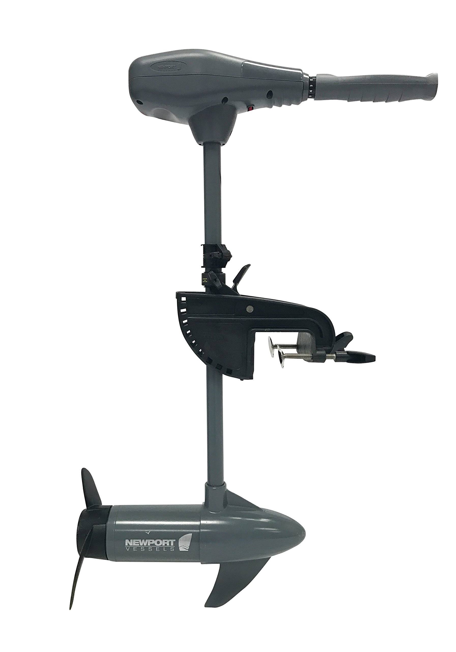Newport Vessels Kayak Series 55lb THRUST Saltwater Transom Mounted Electric Kayak Trolling Motor with 24x22 Shaft