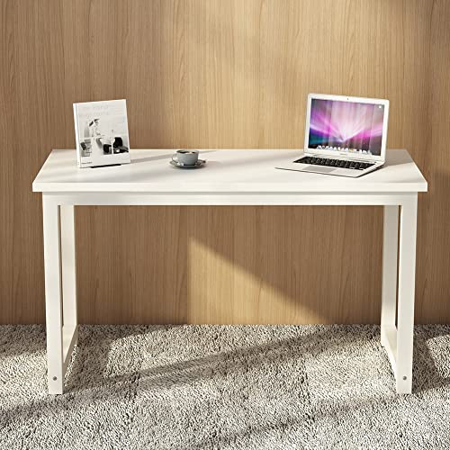 Tribesigns Modern Computer Desk, 63 x 31.5 inch Large Executive Office Desk Computer Table Study Writing Desk Workstation for Home Office, Spliced Desktop, White
