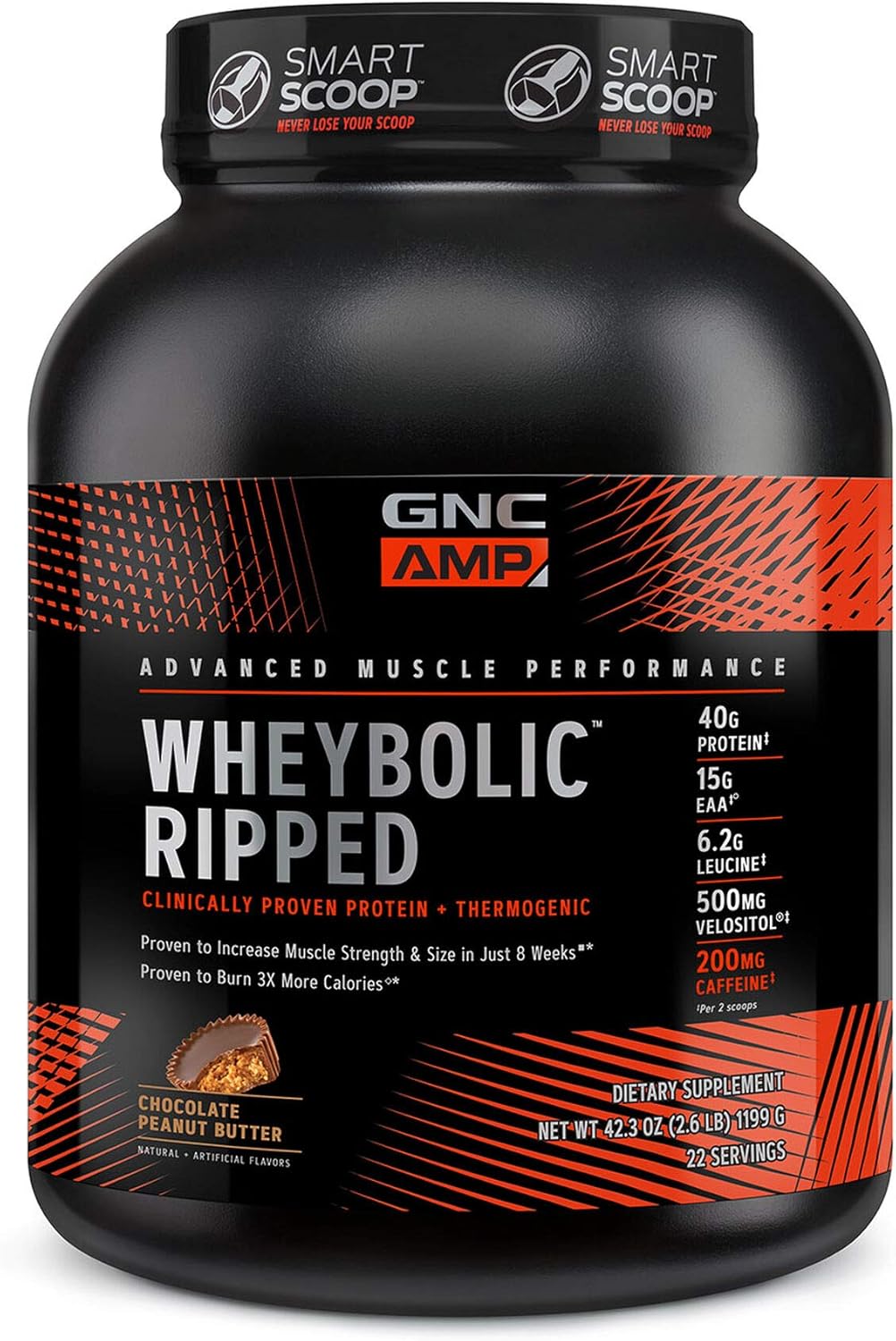GNC AMP Wheybolic Ripped | Targeted Muscle Building and Workout Support Formula | Pure Whey Protein Powder Isolate with BCAA | Gluten Free | 22 Servings | Classic Vanilla Pack of 2