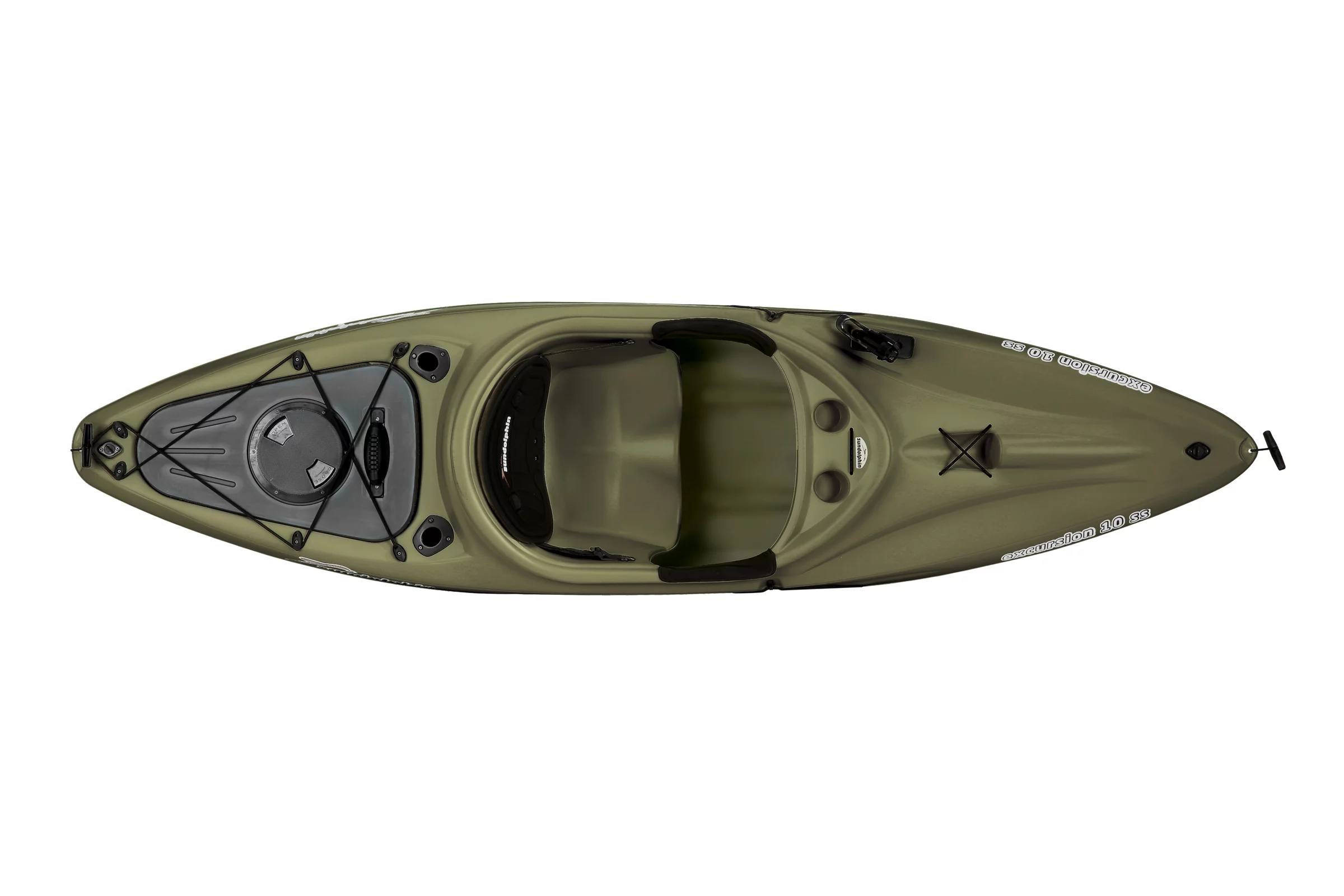 Sun Dolphin Excursion 10 Ss Sit-in Angler Kayak Olive, Paddle Included