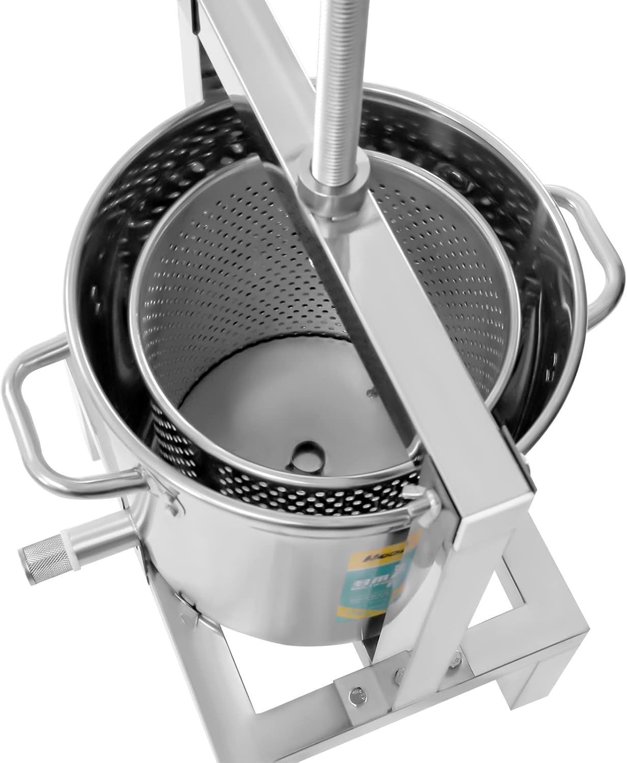 2.6 Gal Fruit Wine Press Stainless Steel Juice Maker Cider Press Large Fruit Honey Presser Vegetables Olive Oil Press Manual Grape Press Extractor for Wine Juice Making