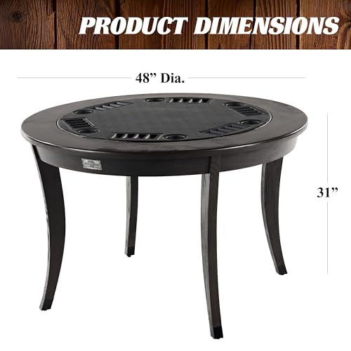 Barrington Poker Multiple Styles Folding Poker Table & Poker Table Top/Dining Table Collection, Durable Padded Rail Tables with Felt Playing Surface, Perfect for Texas Holdem Games