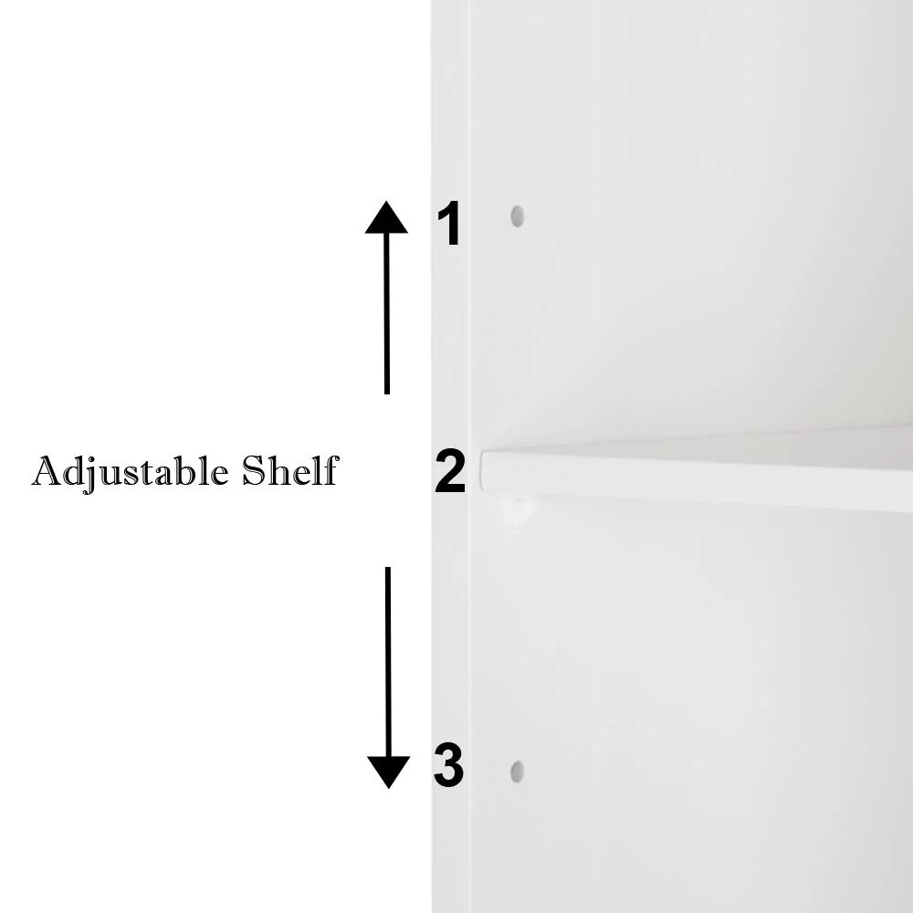 Pedestal Under Sink Storage Bathroom Vanity Cabinet Freestanding Space Saver Organizer with Shelves, White