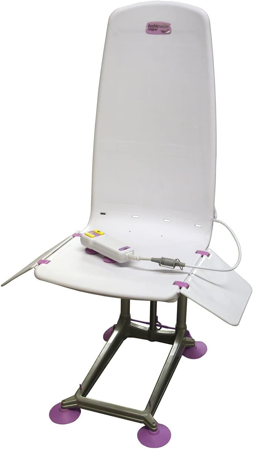 Mangar Archimedes Bath Lift Chair for Elderly Adults - Bottom Non-Slip Suction Cups, Electrical Battery Operated Waterproof Remote Hand Control, for Handicapped