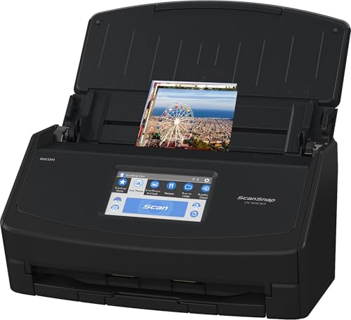 ScanSnap iX2500 Wireless or USB High-Speed Cloud Enabled Document, Photo & Receipt Scanner with Large Touchscreen and 100 Page Auto Document Feeder for Mac or PC, White