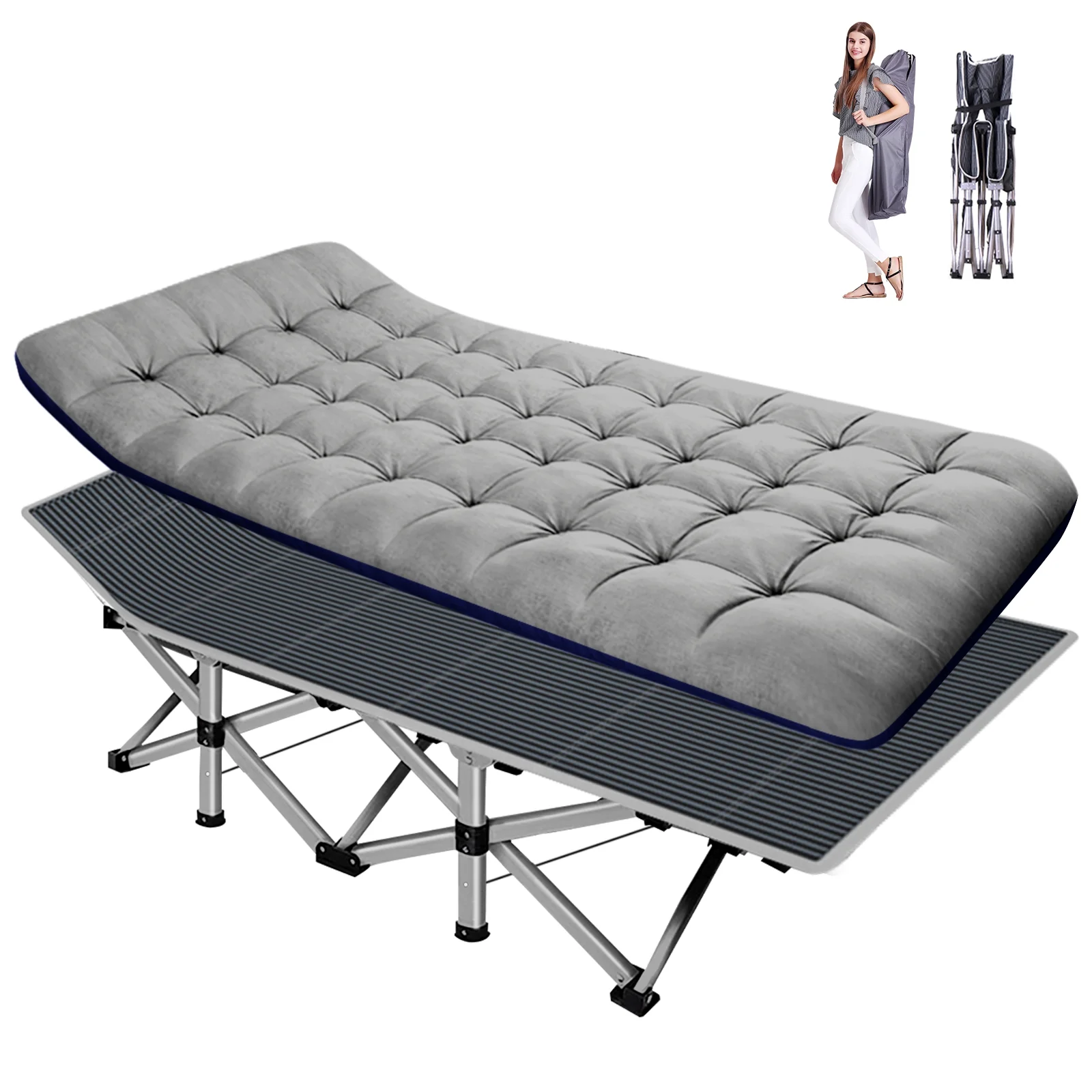 Lilypelle Folding Camping Cot for Adult，Portable Fold Up Cot， Sleep Cot for Home/Office/Hospital