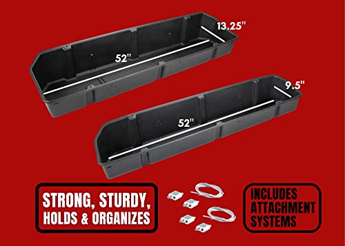 Red Hound Auto FullSize Truck Bed Storage Cargo Organizer Fits Ford Chevrolet GMC Dodge Ram Toyota Nissan Universal 55 Inch to 69 inch Wide Beds Secure Protect Groceries and More