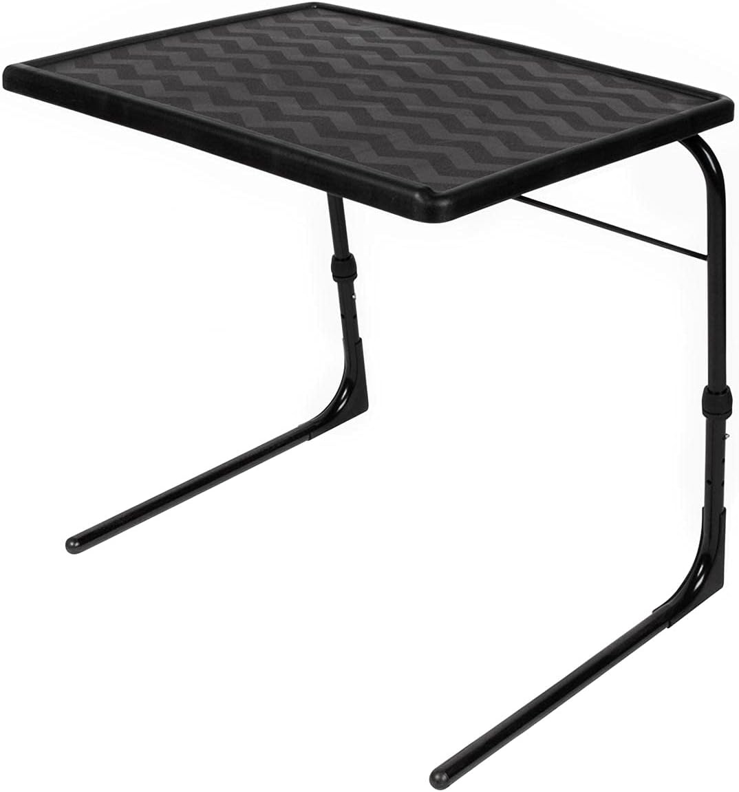 Table Mate II Plus TV Tray Table - Folding TV Dinner Table, Couch Table Trays for Eating, Portable Bed Dinner Tray - Adjustable TV Table with 3 Angles, Cup Holder, Black