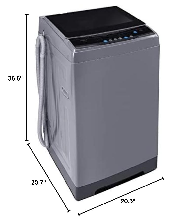 Comfee Portable Washing Machine, 0.9 cu.ft Compact Washer With LED Display, 5 Wash Cycles, 2 Built-in Rollers, Space Saving Full-Automatic Washer