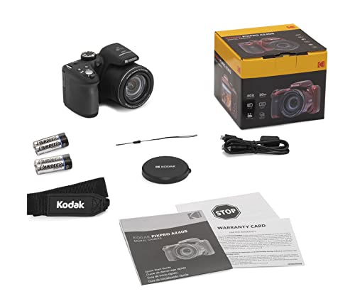KODAK PIXPRO AZ405-BK 20MP Digital Camera 40X Optical Zoom 24mm Wide Angle Lens Optical Image Stabilization 1080P Full HD Video 3" LCD Vlogging Camera (Black)