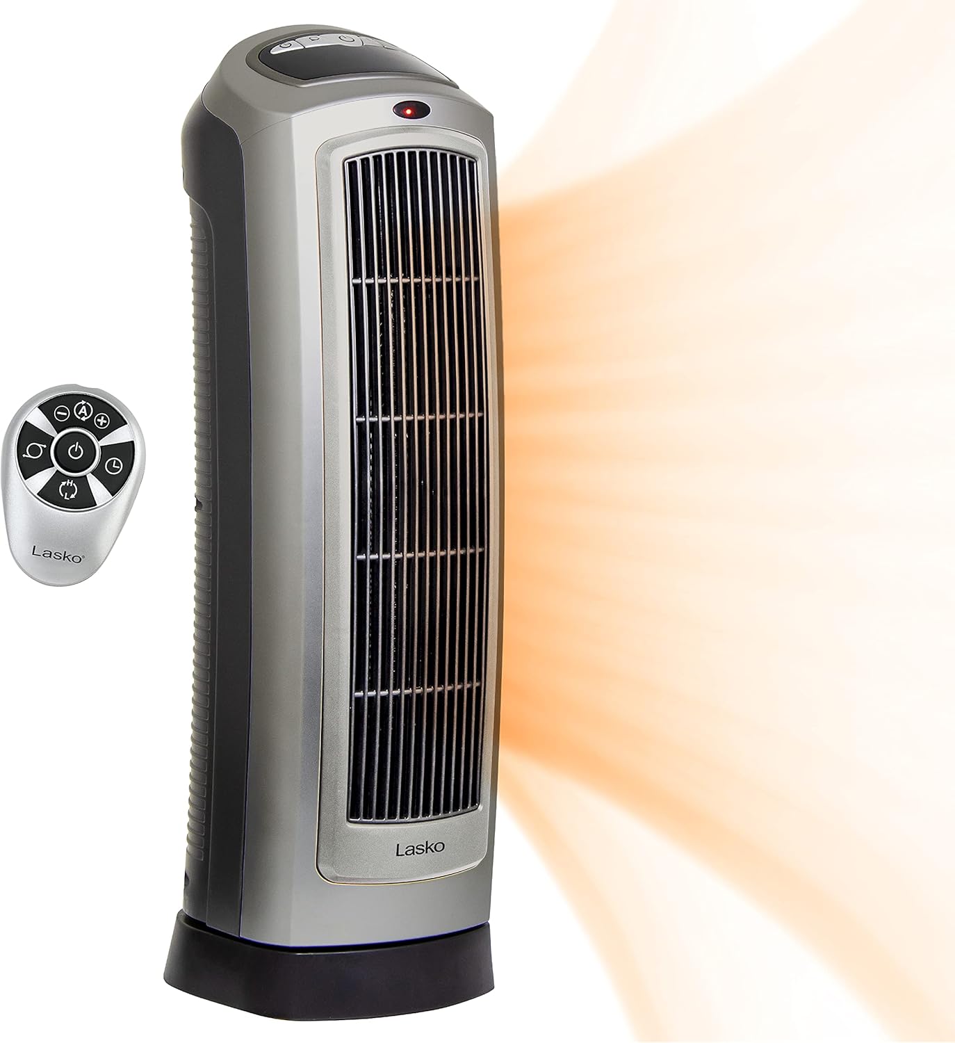 Lasko 755320 Ceramic Space Tower Heater, 8.5&Prime;L x 7.25&Prime;W x 23&Prime;H, Silver