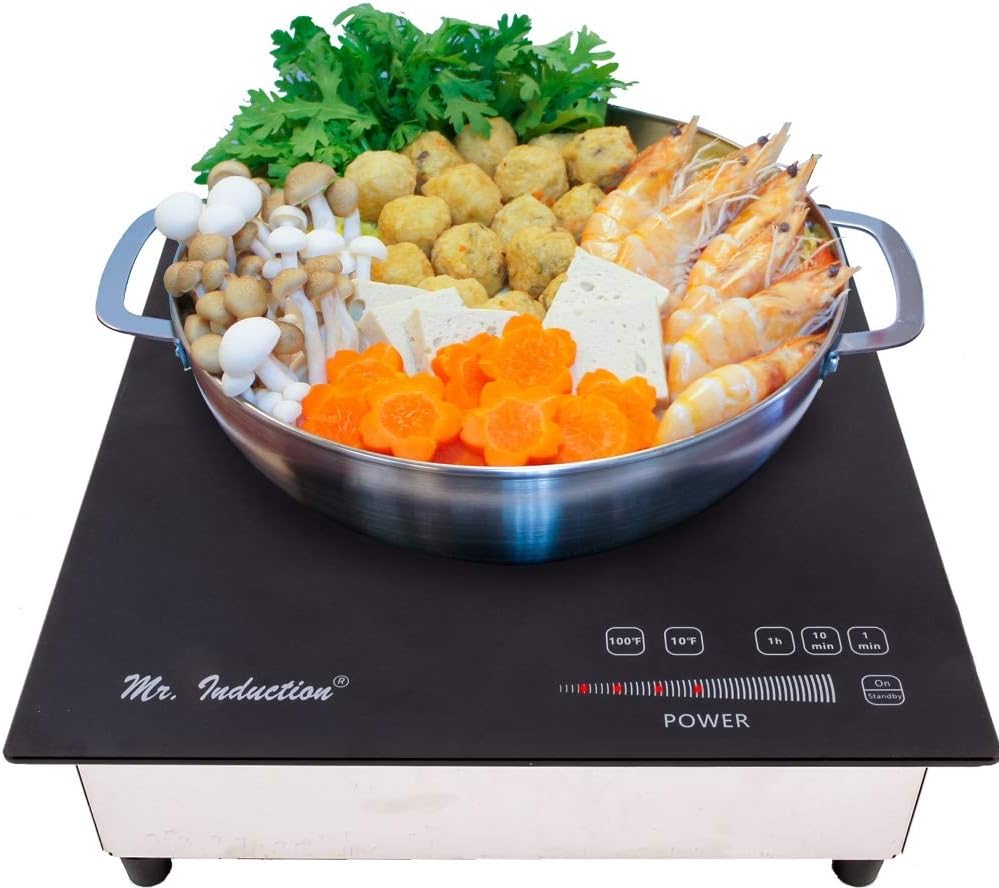 SR-187RT Commerical 1800W Built-in Induction Cooker, Black/Silver