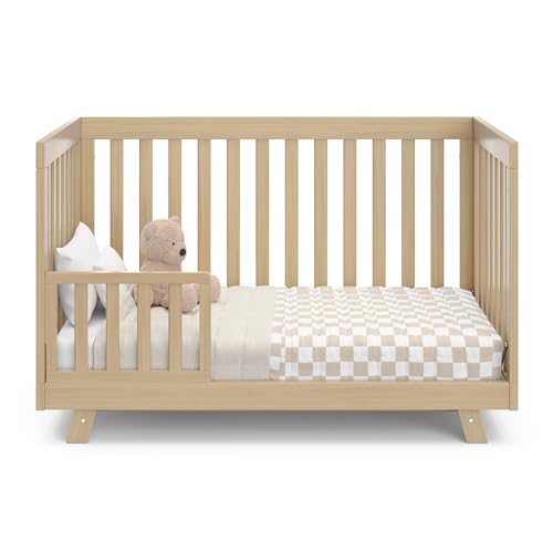 Storkcraft Beckett Convertible Crib (Driftwood) – Converts from Baby Crib to Toddler Bed and Daybed, Fits Standard Full-Size Crib Mattress, Adjustable Mattress Support Base