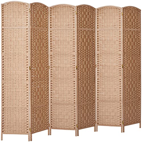 Rose Home Fashion Room Divider, Room Dividers and Folding Privacy Screens, 16" Privacy Screen 8 Panel Room Divider Wall Partition Room Dividers,6 ft.Tall Panle Screen Portable, Light Beige