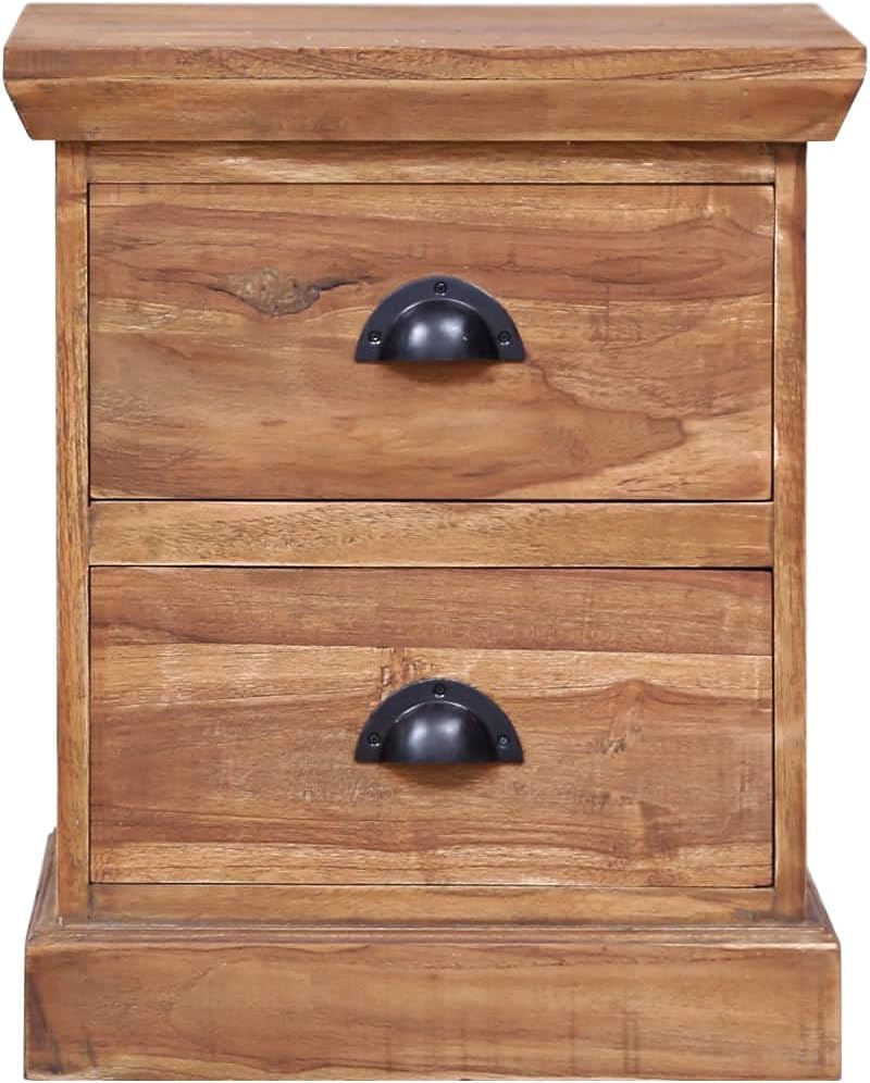 Bedside Cabinet,Wooden Furniture Bedside Furniture Decorative Cabinets Filing Cabinet Chest of Drawers with Storage 15.7"x11.8"x19.7" Solid Teak