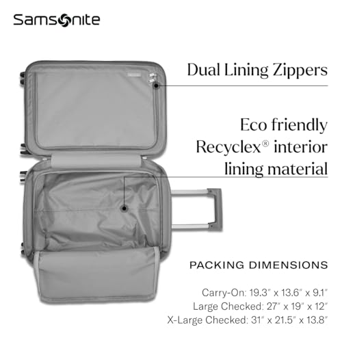 Samsonite UpLIFT 19" Lightweight Hardside Carry-On Luggage with Spinner Wheels - Expandable - Airline-Approved, Polycarbonate Hard Suitcase for Ultra Lightweight Travel - Silver Shimmer