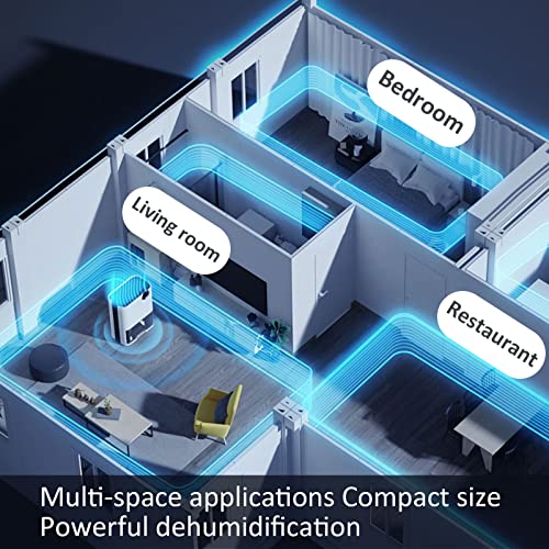 Room Dehumidifiers for Bedroom, Basement Dehumidifier with Drain Hose, Tank Capacity 67 Oz, Dehumidifiers for Home Small Room