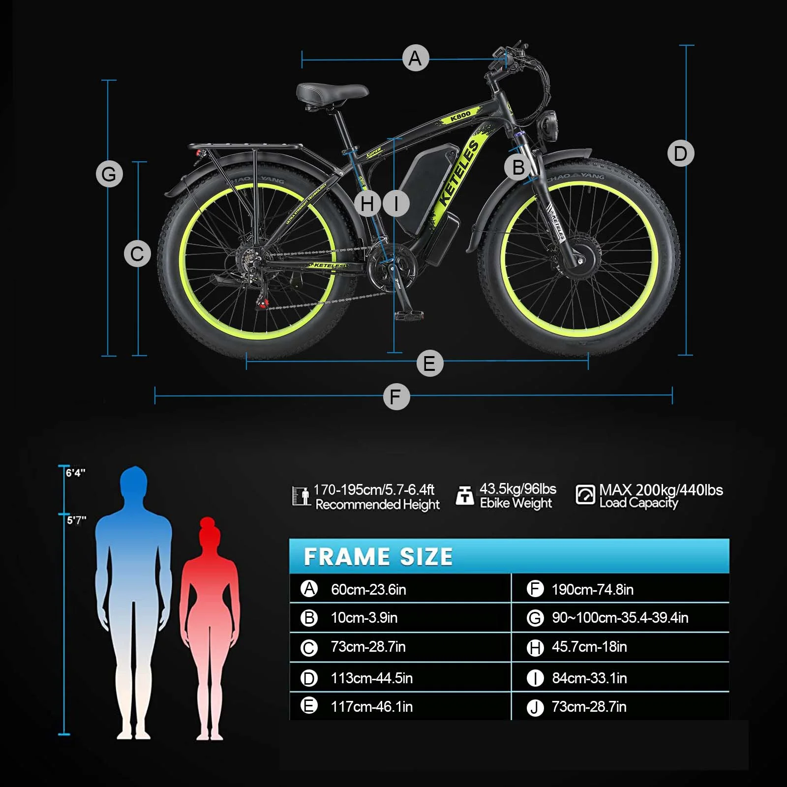 KETELES 2000W Electric Bike for Adults, 26 Fat Tire Electric Commuter Bicycle, Electric Mountain Bicycle Beach Snow Bike Ebike E-bike with 48V 23AH Removable Battery