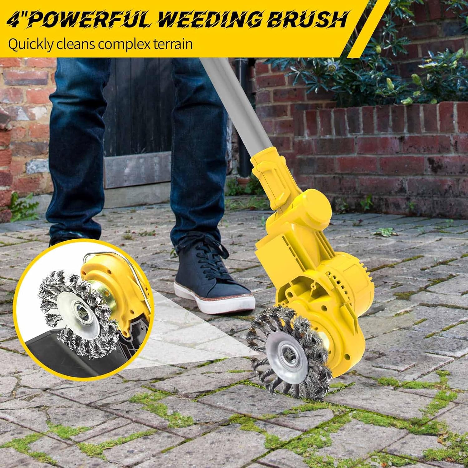 Weed Wacker Cordless, 4-in-1 Weed Eater Battery Powered, 21V Electric Weed Eater, with 2 x 4.0Ah Batteries, String Trimmer, for Lawn, Yard and Bush Trimming