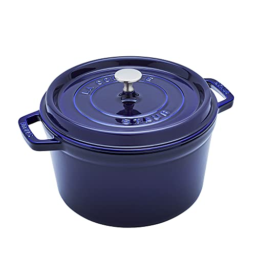 STAUB Cast Iron Dutch Oven 4-qt Round Cocotte, Made in France, Serves 3-4, Matte Black