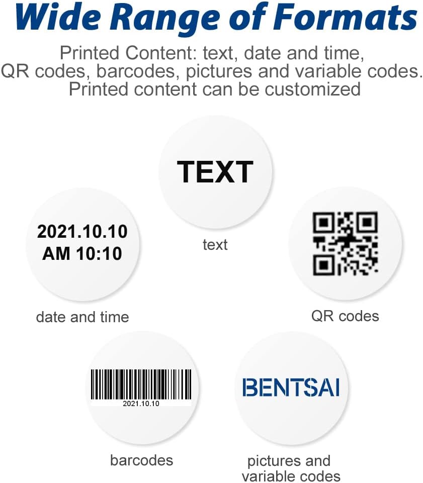 BENTSAI B35 One inch Handheld Inkjet Printer, Large Character Inkjet Printer, Up to 1"/25mm Print Height, Use for Both Water-Absorbing and Almost Any Porous Surfaces with Solvent Quick Dry Ink