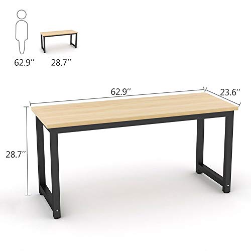 Tribesigns Modern Computer Desk, 63 x 31.5 inch Large Executive Office Desk Computer Table Study Writing Desk Workstation for Home Office, Spliced Desktop, White