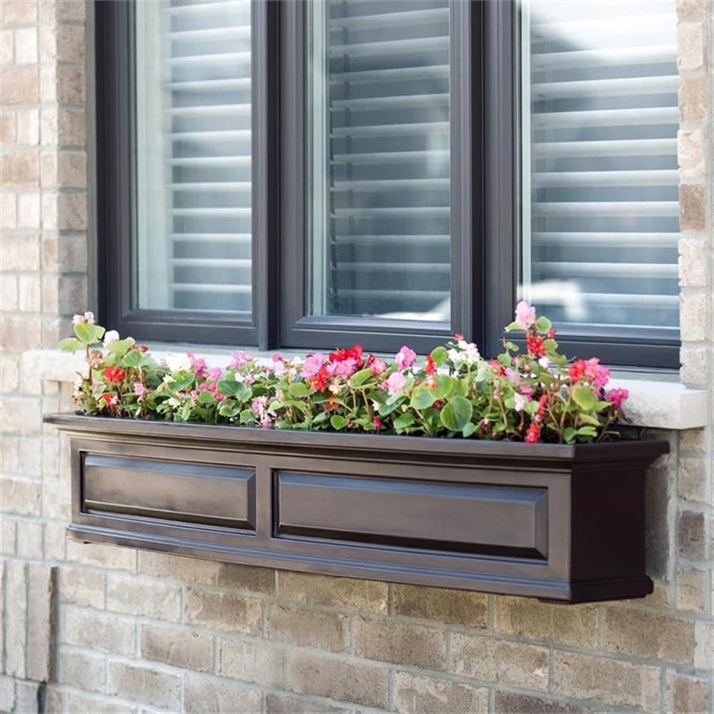 Mayne Nantucket 5ft Traditional Plastic Window Box in Espresso