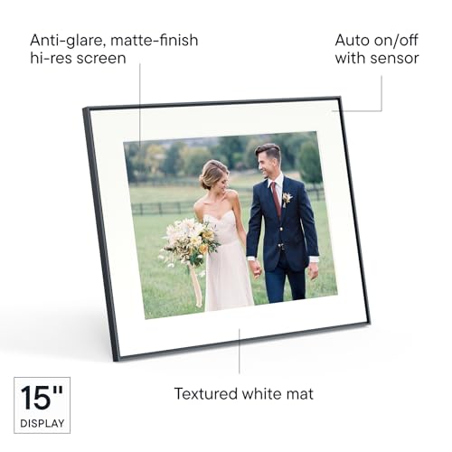 Aura Digital Picture Frame - 10.1" HD Mat Display | Wirecutter's Best Digital Frame for Gifting - Send Photos Directly from Your Phone from Anywhere | Quick & Easy Setup Over WiFi - Free App | Black
