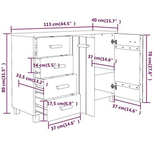Buffets & Sideboards Sideboard Light Gray 44.5"x15.7"x31.5" Solid Wood Pine,Rewritten:Important:Assembly is required for this sideboard. For safety, it comes with a wall attachment device to prevent o