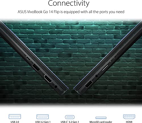 ASUS Chromebook Thin and Light 2-in-1 Laptop, 14" HD Touchscreen, Intel Celeron N4500, Intel UHD Graphics, 4GB RAM, 128GB Storage (64GB eMMC+MTC 64GB Flash Memory), Chrome OS, Blue