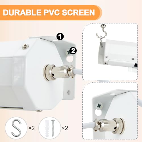 YODOLLA 100" Projector Screen Motorized 4:3, 4K HD Pull Down Retractable Projection Screens Electric Automatic Wall Ceiling Movie Screen for Office Classroom Indoor with Remotes…