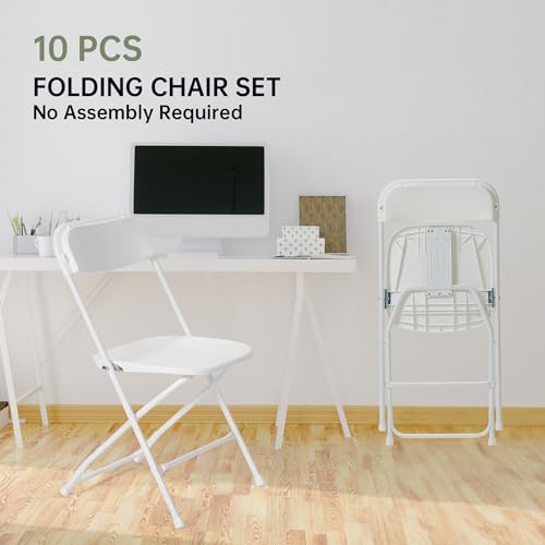 90 PCS Plastic Folding Chair, Folding Chair for Wedding Party Outdoor Indoor and Office, Portable Commercial Chair, Lightweight Folding Chair White