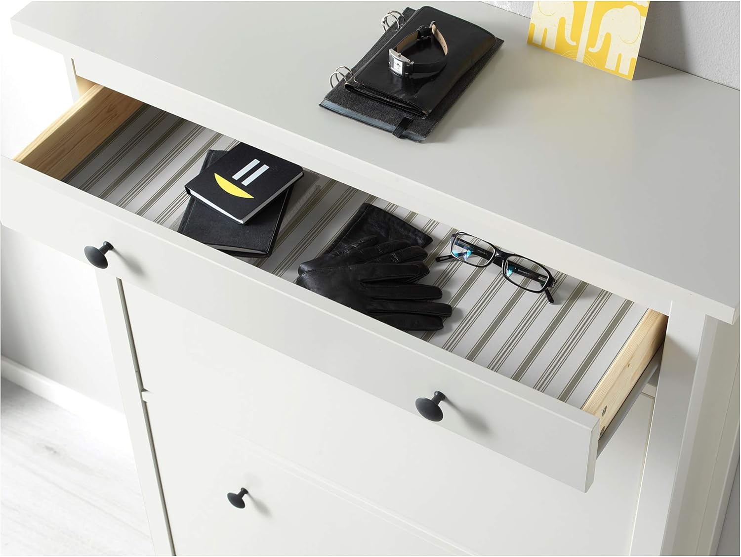 IKEA Hemnes Shoe Cabinet With 2 Compartments, White
