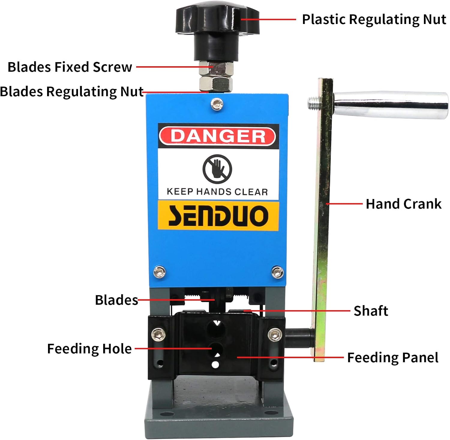 SENDUO Manual Wire Stripping Machine Speed 50FT/MIN Wire Stripper Machine Wire Gauge Range 0.06-1inch Portable Copper Wire Peeler Machine for Scrap Copper Wire Cable Stripping