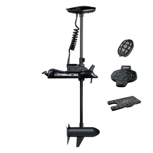 HASWING Electric Trolling Motor – Cayman 12V 55LB 48 Inch Shaft Bow Mount Boat Fishing Saltwater Freshwater with Remote Control 50700-120B