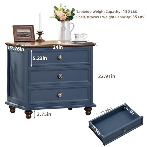 Farmhouse Coffee Table Set of 3, Furniture Set with Charging Station, Coffee Table with Hidden Storage Organizer and Nightsand 3-piece set, Country Center Table Set for Living Room,Office, Home