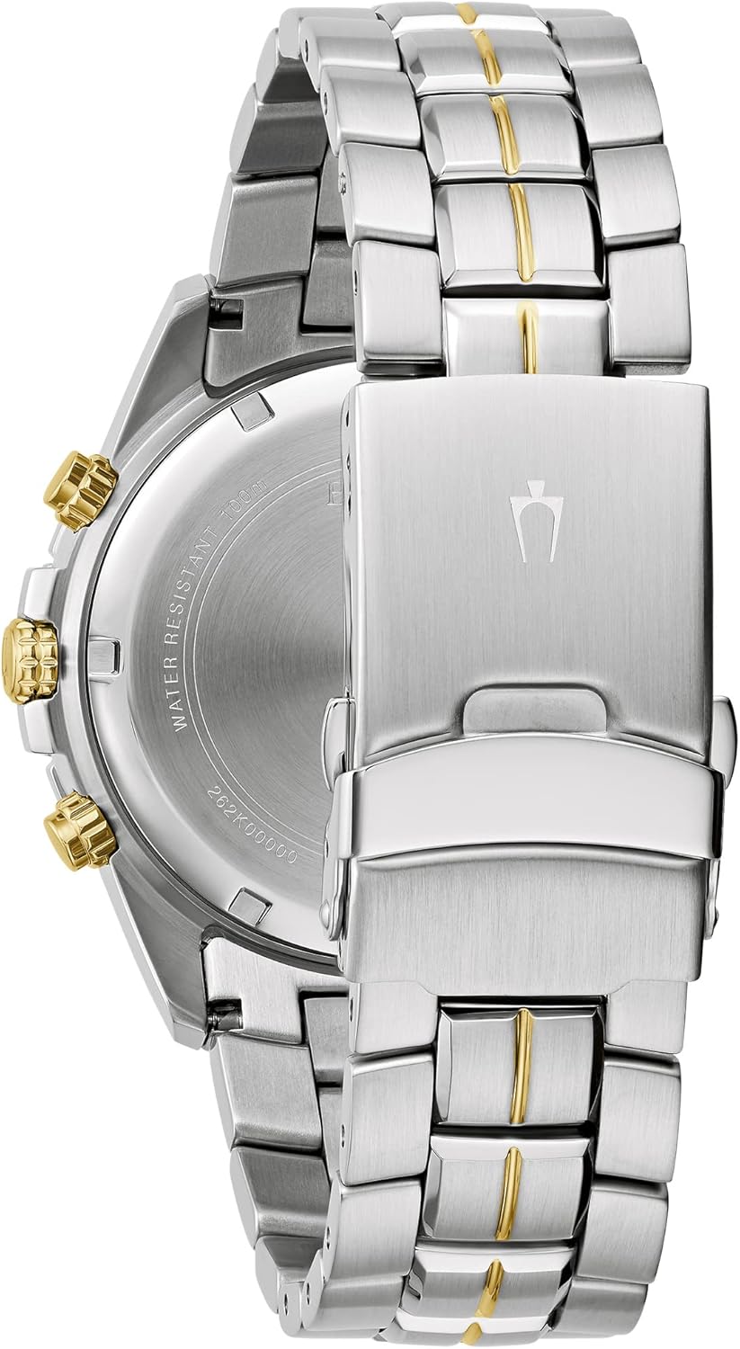 Bulova Men's Marine Star Two-Tone Stainless Steel Chronograph Quartz Watch, Blue Dial Style: 98H37