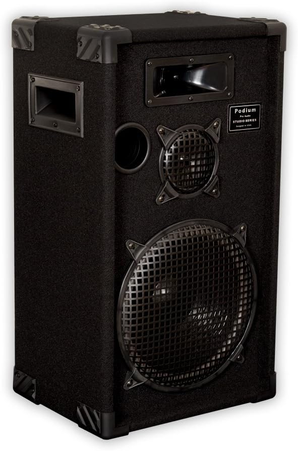 Podium by Goldwood E1200C Passive Speakers 12" Pair 3 Way PA DJ Karaoke Home