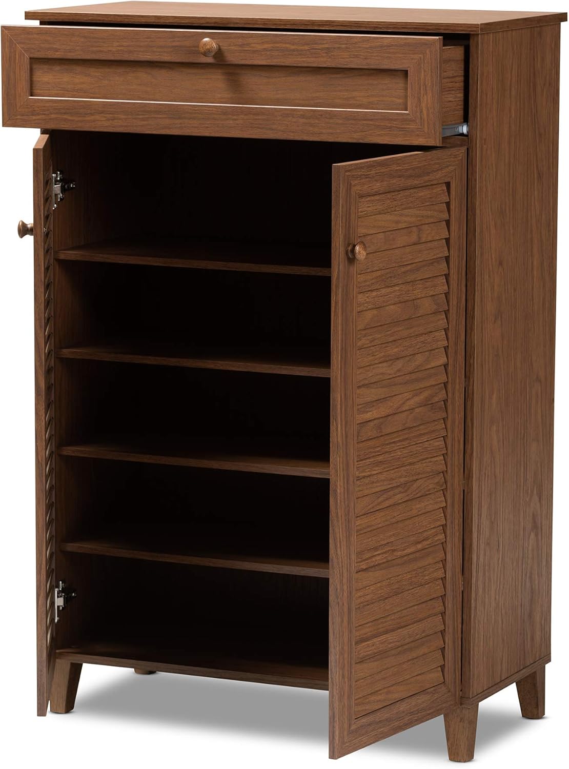 Baxton Studio Shoe Cabinets, One Size, Walnut