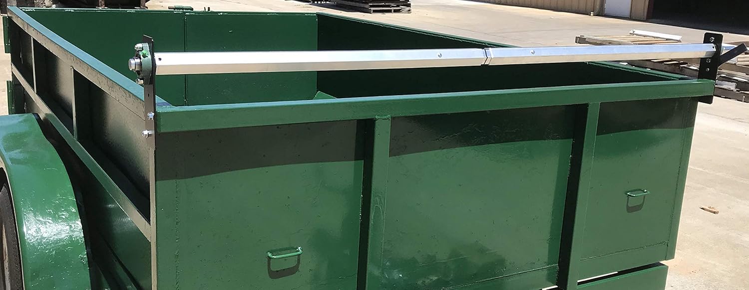Hand Crank Landscape Tarp Roller Kit with Mesh Tarp for Dump Truck or Trailer by Kym Industries Inc. (Mesh, 7' x 18')