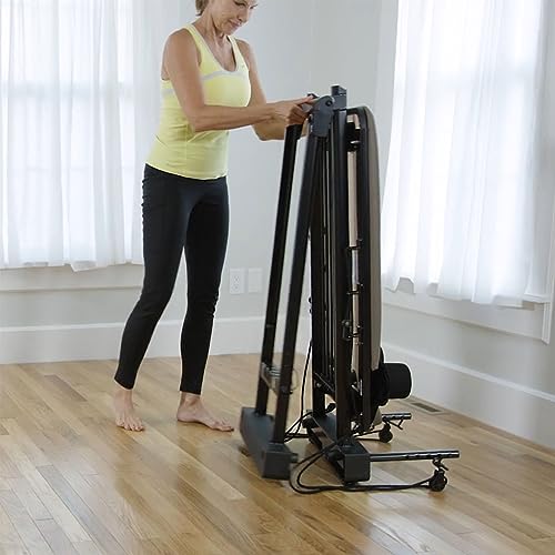 AeroPilates Reformer - Pilates Reformer Workout Machine for Home Gym - Cardio Fitness Rebounder- Up to 300 lbs Weight Capacity, Gray
