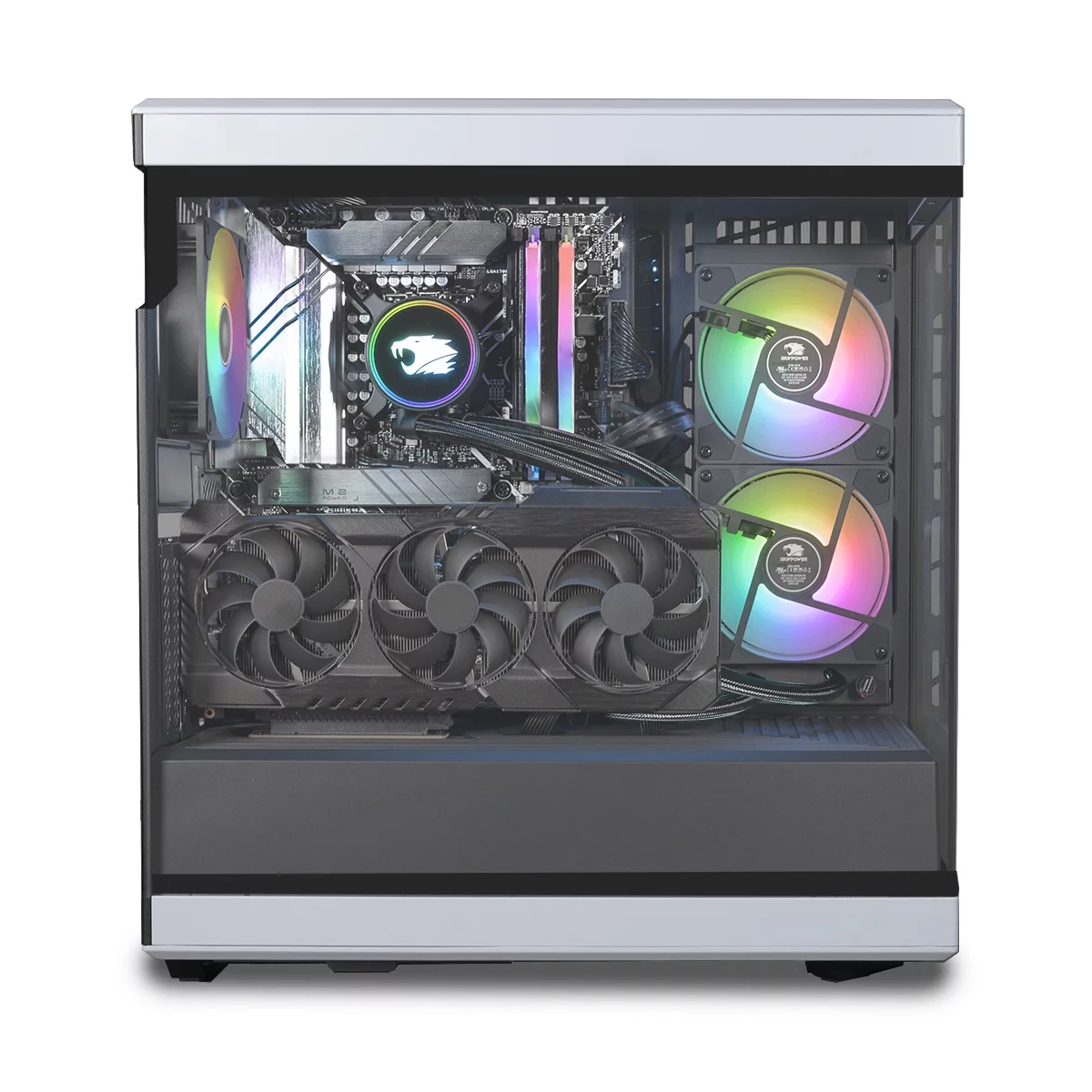 iBUYPOWER Y40 Pro White Gaming Desktop PC - AMD Ryzen 9 7900X - NVIDIA GeForce RTX 4070Ti Super 16GB - 32GB DDR5 RGB RAM - 2TB NVMe
