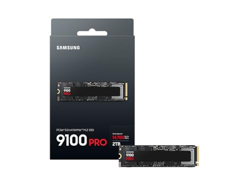 Samsung SSD 9100 PRO 2TB, PCIe 5.0x4 M.2 2280, Seq. Read Speeds Up to 14,800MB/s, Best for AI Computing, Gaming, and Heavy Duty Workstations (MZ VAP2T0B/AM)