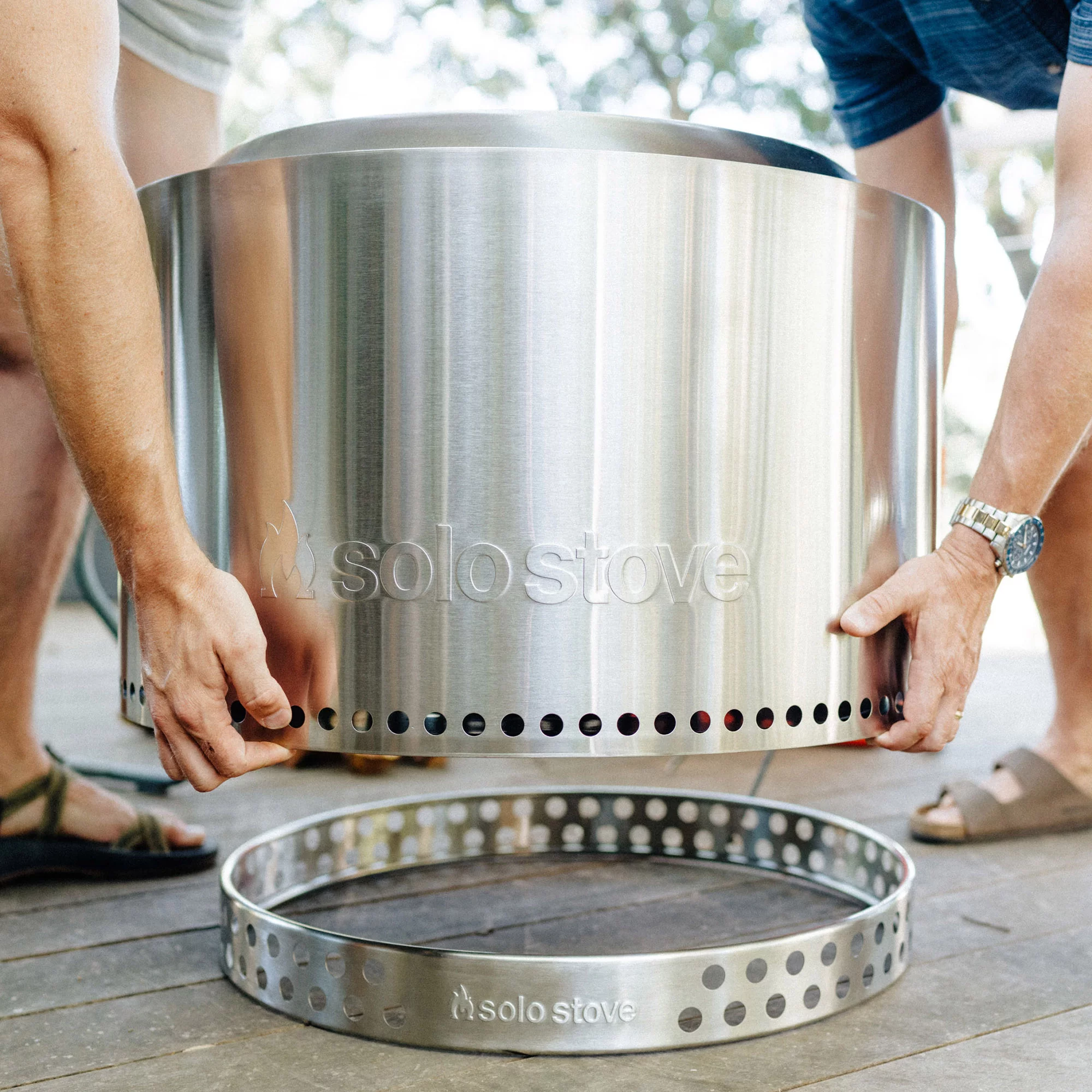 Solo Stove Yukon 27" Smokeless Fire Pit + Stand, Natural Wood Burning, 304 Stainless Steel